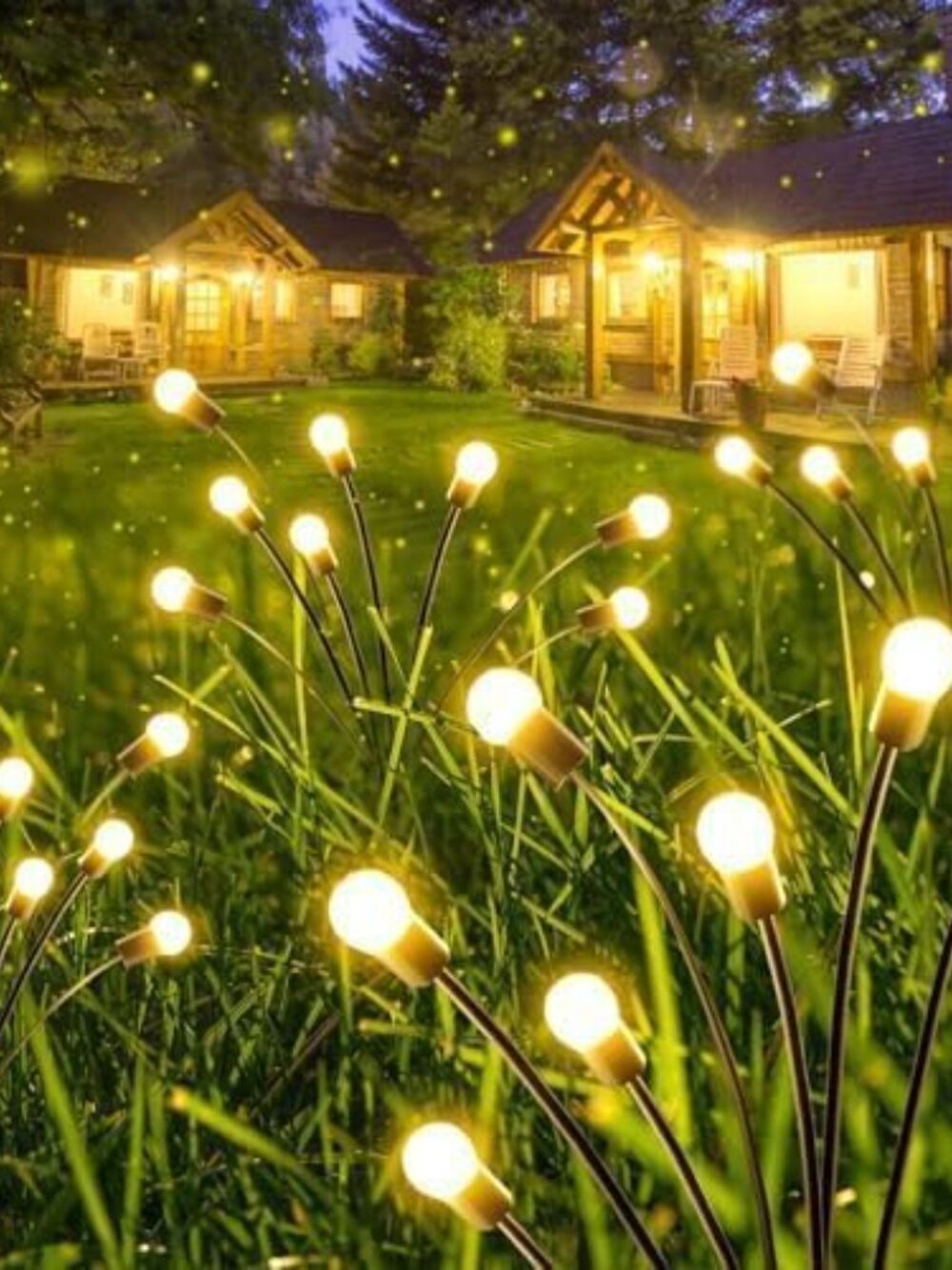 🎃6 Pack Warm White Halloween Decorations Outdoor Solar Firefly Lights